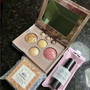 NEW Laura Gellar Baked Full Face Basics Foundation & Brush